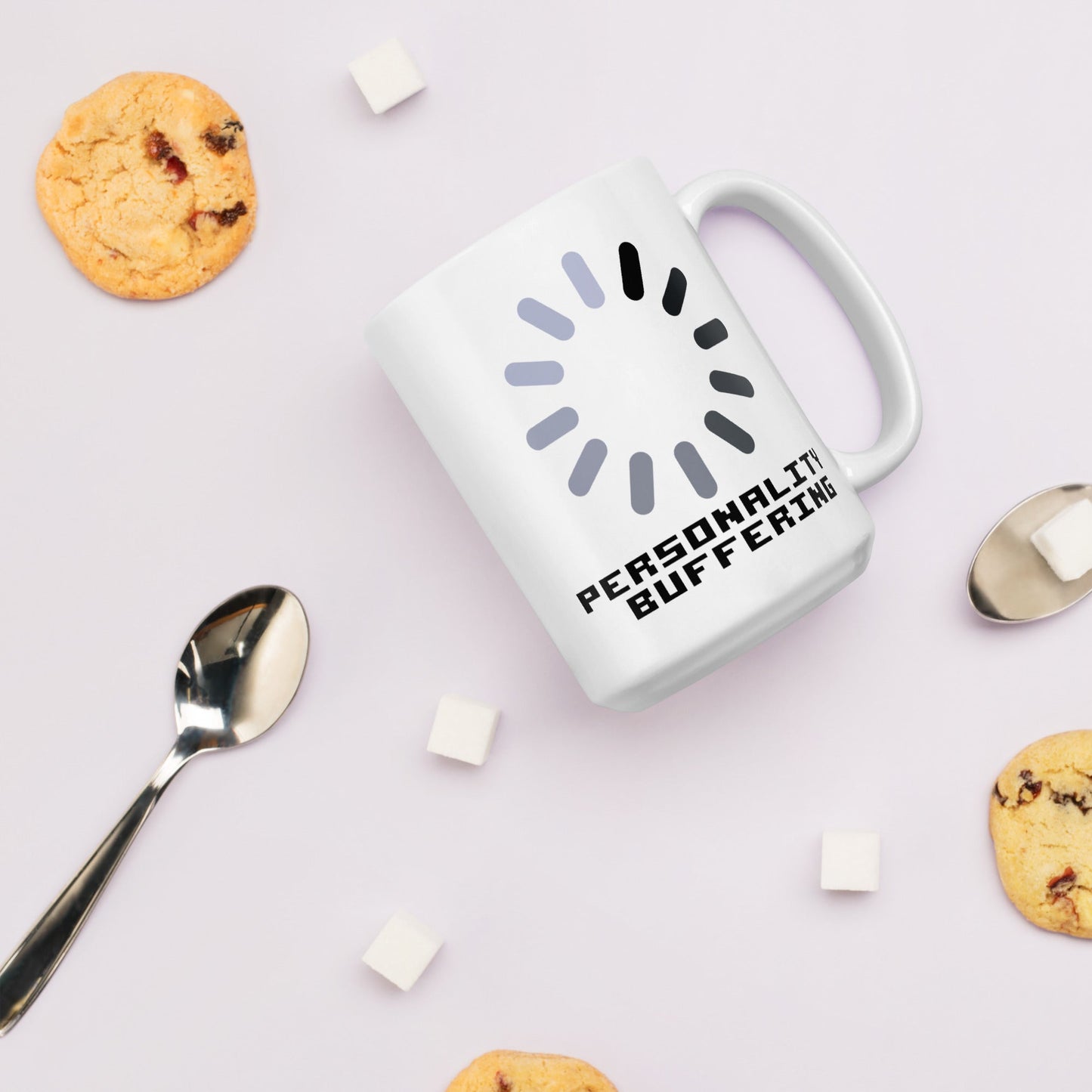 "Personality Buffering" - White glossy mug - The Nerd Supply Company