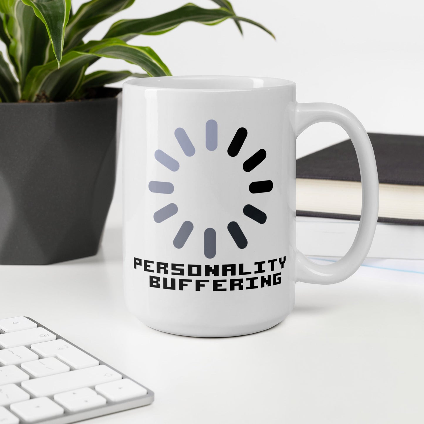 "Personality Buffering" - White glossy mug - The Nerd Supply Company