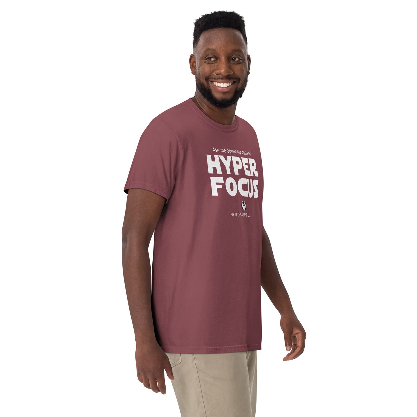 "Ask me about my current Hyper Focus" Star Font Tee - The Nerd Supply Company