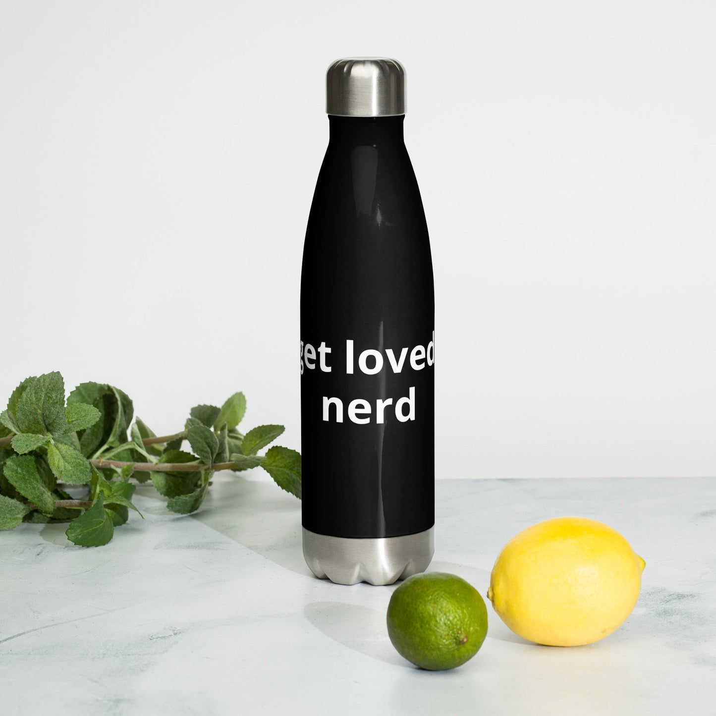 get loved, nerd Stainless steel water bottle - The Nerd Supply Company