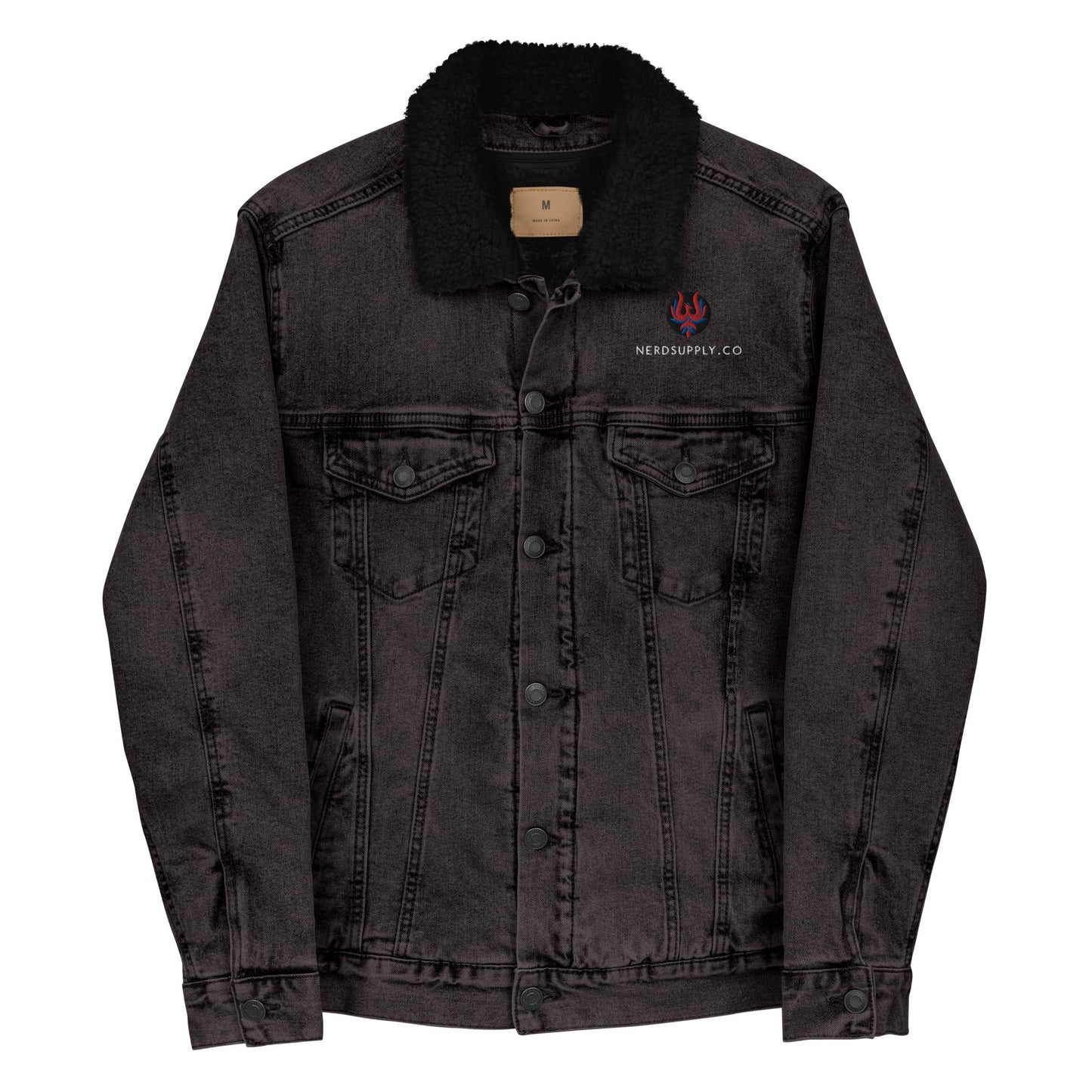 "Thanks it has pockets" denim sherpa jacket - The Nerd Supply Company