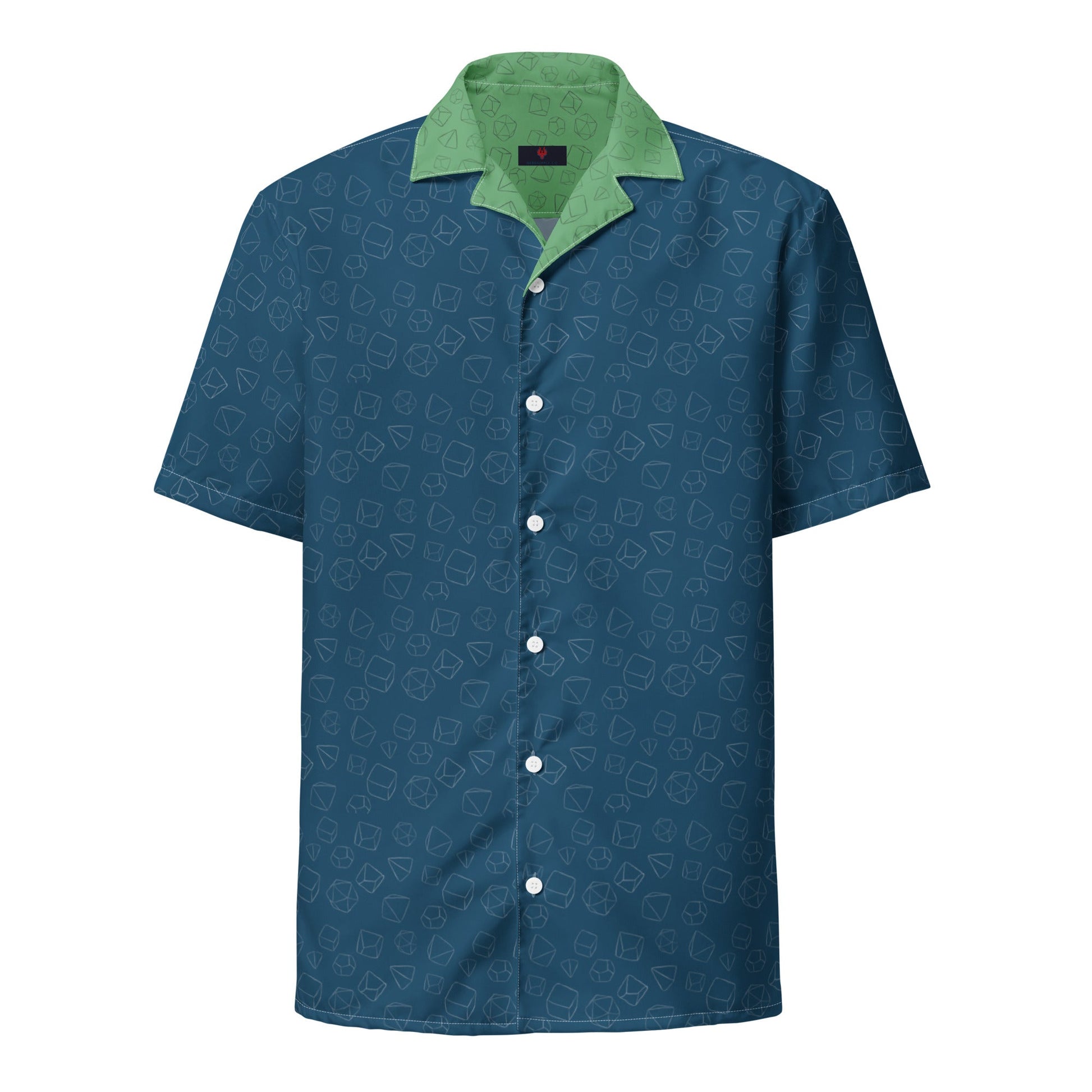 Dice Pattern - Unisex button shirt - Blue & Green - The Nerd Supply Company