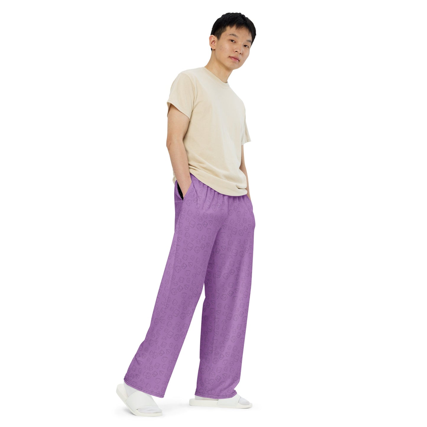 Dice Pattern unisex wide-leg pants - Purple - The Nerd Supply Company