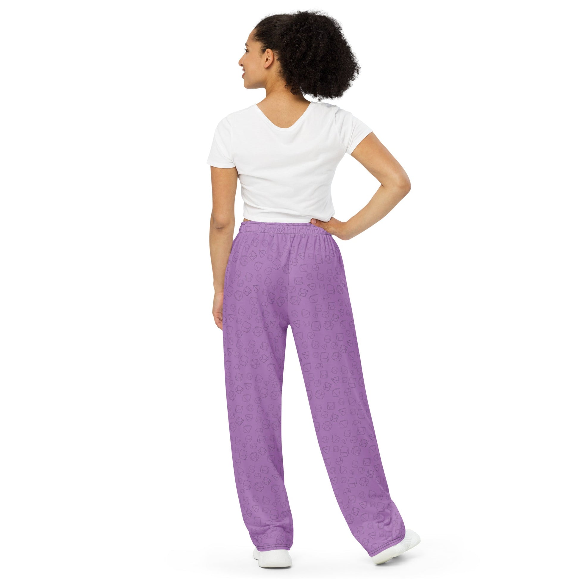 Dice Pattern unisex wide-leg pants - Purple - The Nerd Supply Company