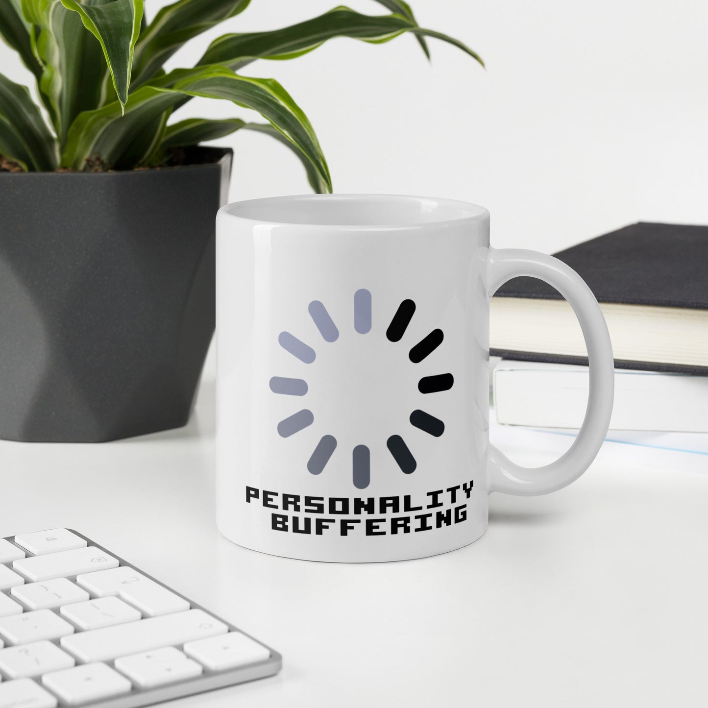 "Personality Buffering" - White glossy mug - The Nerd Supply Company