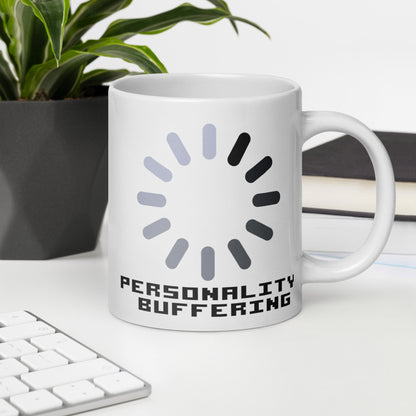 "Personality Buffering" - White glossy mug - The Nerd Supply Company