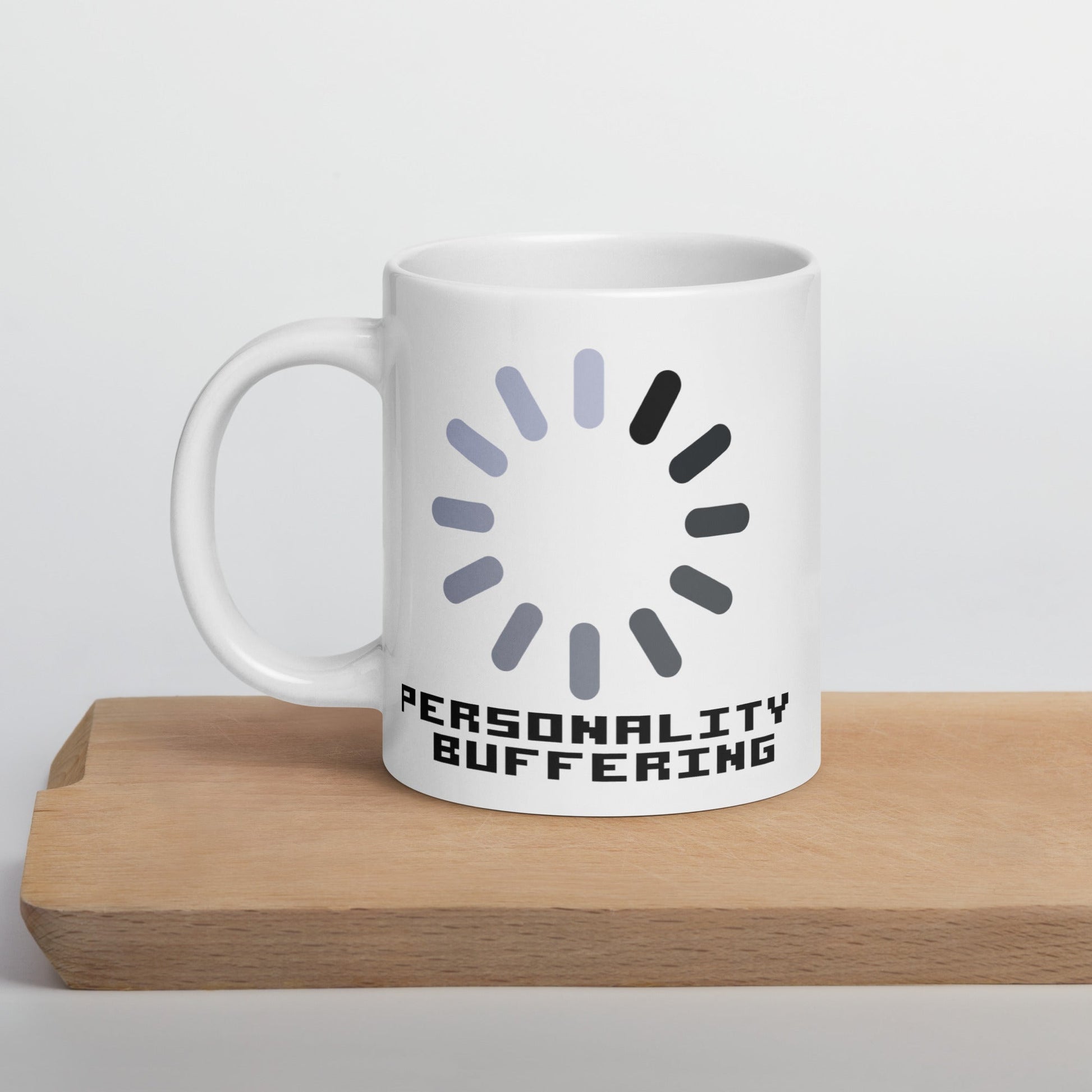 "Personality Buffering" - White glossy mug - The Nerd Supply Company