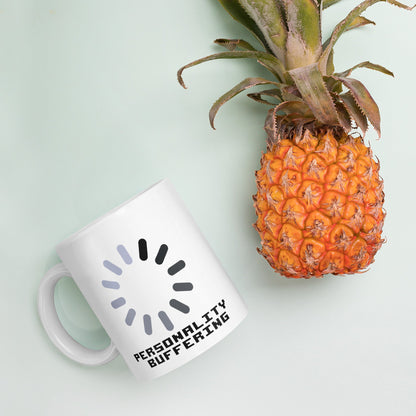 "Personality Buffering" - White glossy mug - The Nerd Supply Company