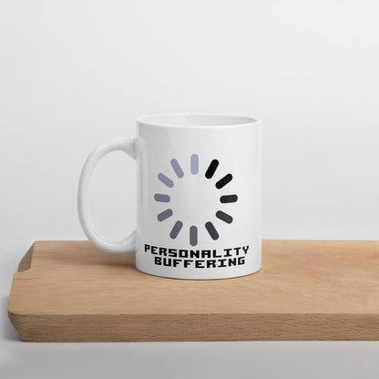 "Personality Buffering" - White glossy mug - The Nerd Supply Company