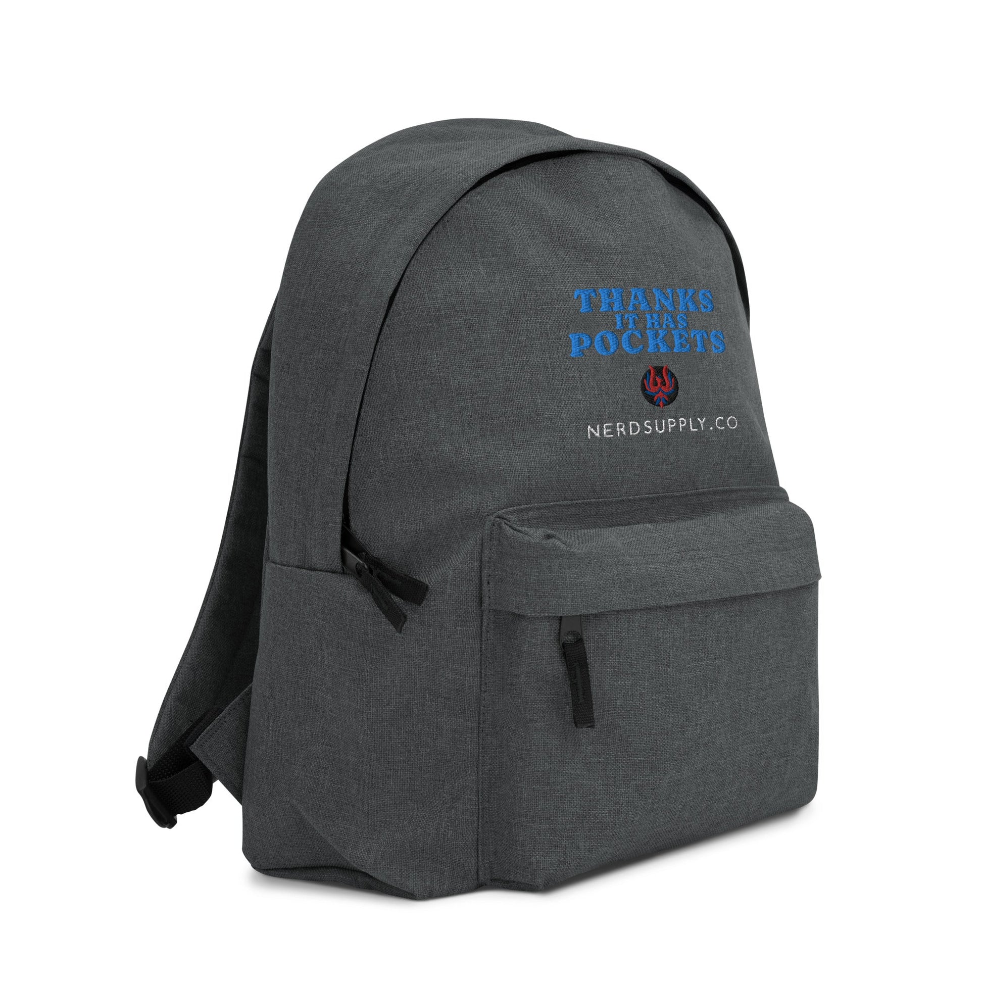 "Thanks It Has Pockets" Embroidered Backpack - The Nerd Supply Company